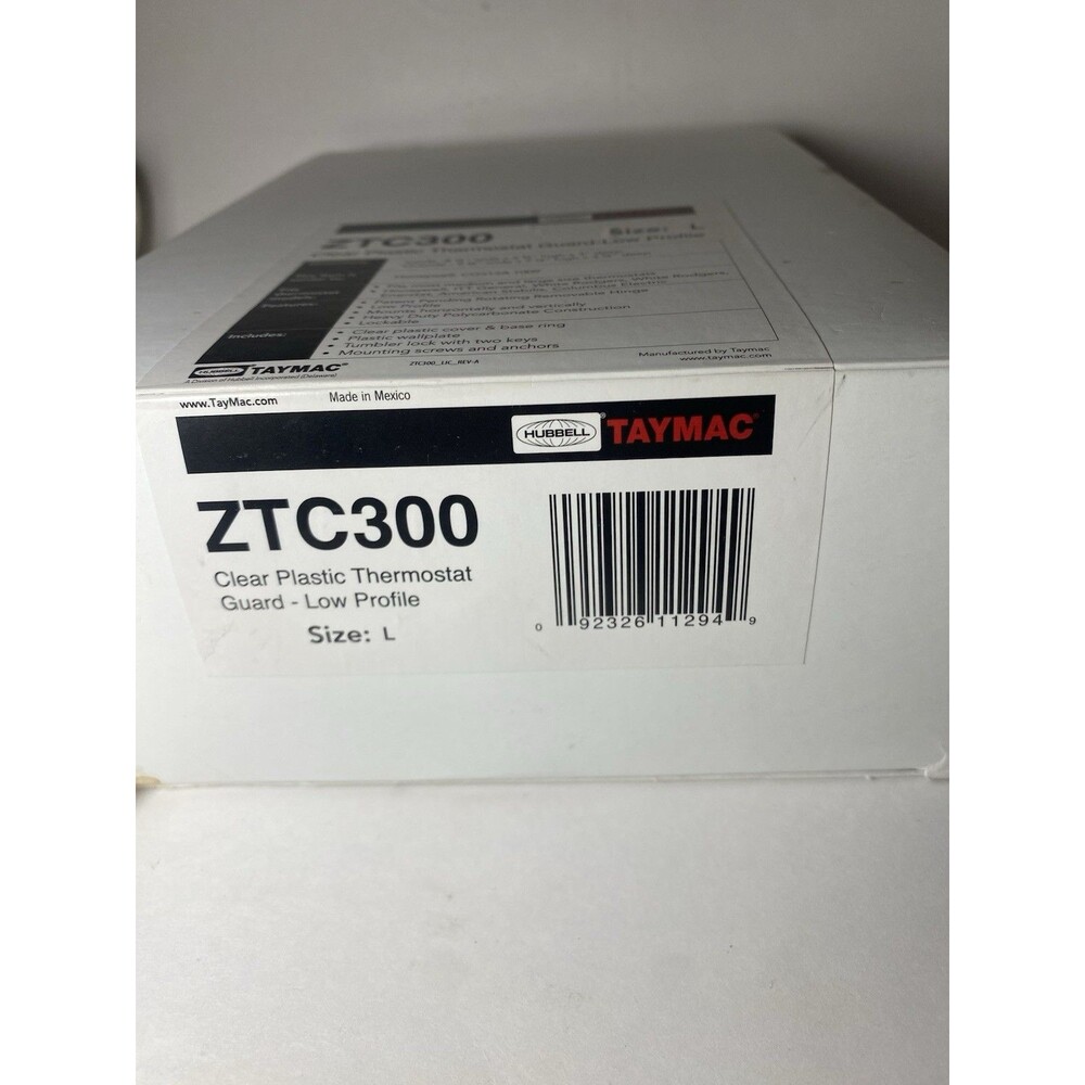 Taymac ZTC300 Clear Plastic Thermostat Guard Holder Cover Large 9.25"x7.25"x3.25